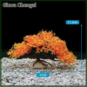 Ginca Bể cá trang trí đồ trang trí mô phỏng cây thông giả cây cảnh quan sáng tạo đồ trang trí thủ công cây nhựa nước cây hoa phụ kiện