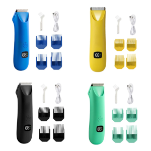 Travel Size Hair Removal Device Ergonomic Grip Rechargeable Digital Display Cordless Hair Trimmer Waterproof Shaver