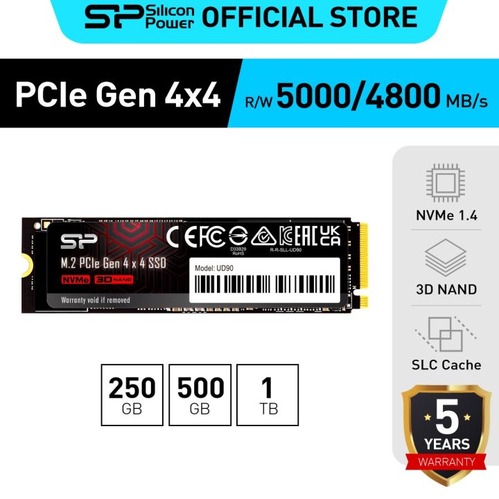 Silicon Power Ud90 250gb 500gb 1tb Nvme Pcie Gen4x4 M.2 2280 Ssd, Read 