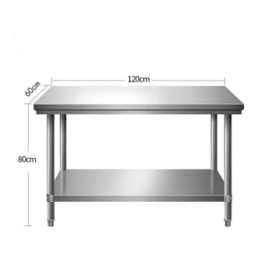 304 Stainless Steel Cutting Table Double Layer Heavy Duty Food Prep Table for Kitchen Restaurant
