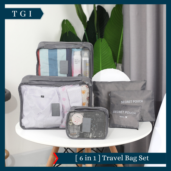 [6 IN 1] TAS TRAVEL BAG TAS ORGANIZER BAG TRAVELLING ORGANIZER BAG MOTIF WARNA TRAVEL BAG