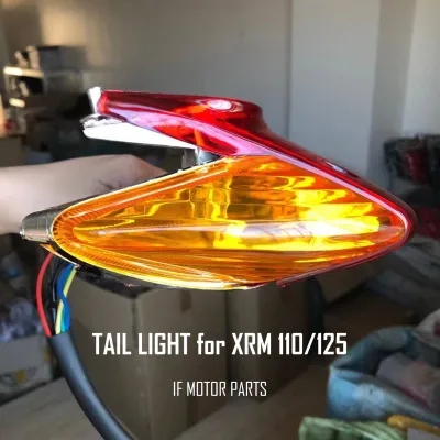 [Tail light] Honda XRM 110 125 Red White Yellow Tail Light Assembly w/ Bulb by IF MOTOR PARTS