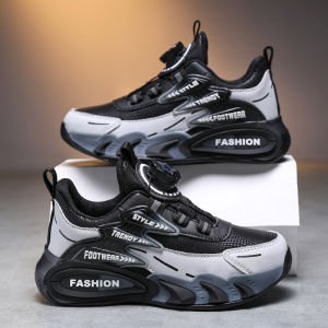 Boys Sports Shoes 2026 New Lightweight Soft Girls Shoes Breathable Leather Surface Waterproof Medium to Large Childrens Rotating Buckle Childrens Shoe