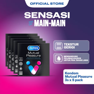 Durex Mutual Pleasure Kondom Gerigi Kondom Pria Tahan Lama 3s (5 pcs) - Condom with Benzocaine