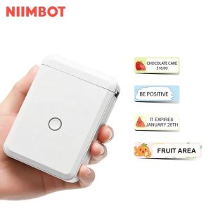 NIIMBOT D110 Label Maker Machine with Tape Small Label Printer Bluetooth Connection Multiple Templates Available for Phone Easy to Use for Office Home Organization Rechargeable White