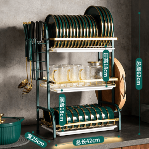 【5 years warranty】2/3-Tier Dish Rack Kitchen Countertop Plate Organizer Dish Drainer Drying Rack dish rack organizer on sale Stainless Steel Dish Drainer Plate Drying Storage Shelf