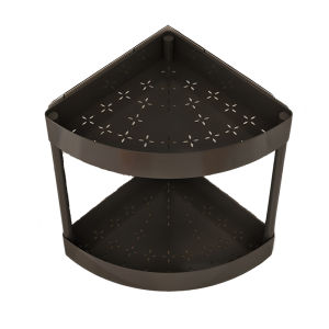 Corner Shelf Organizer 3 Tier Rustic Bathroom Counter Rack Space-Saving Kitchen Storage Stand Iron Right-Angle Design