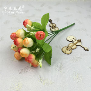 Cành Hồng nụ nhỏ 15 đầu VI066 cao 24 cm ( bông nhỏ hơn 2 cm) hoa giả trang trí