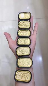 New product Hetian jade gold-inlaid jade pendant Pure gold and jade Guanyin Buddha Pixiu Guan Gong dragon and phoenix square pendant live broadcast gift