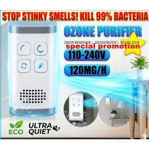 [SG Stock] 2-in-1 Ozone Generator & Air Purifier 120mg/h Odor Remover Sterilizer for Toilet Pet RoomFast shipping