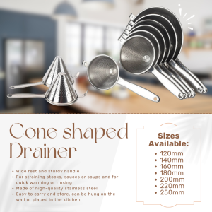 Cone shaped drainer (Wide rest and sturdy handle)