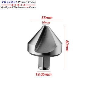 25 30 40 50 55mm HSS Countersink With 3/4" Weldon Shank. 3 Blade 90 Degree Chamfering Cutter For Magnetic Drill To Chamfer