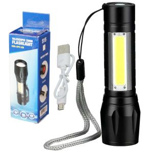 Senter Mini Swat COB LED Zoom Super Terang / Portable Emergency Lamp | USB Charger