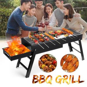 Portable Folding Charcoal BBQ Grill for 3 - 4 Person Outdoor Camping Barbecue Roasting Picnic Family Party Grill