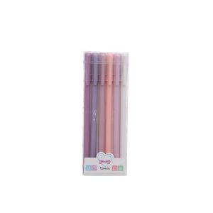 BW-A48 Pulpen Gel 6IN1 Motif Polos Warna Pastel Gaya Korea / Alat Tulis Pena Cair 0.5mm / Pena