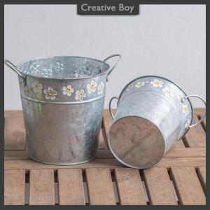 [Creative] Vintage Iron Flower Pot Desktop Flower Vase Plant Flowerpot Balcony Plant Bucket