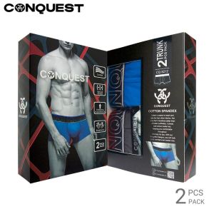 CONQUEST Men Underwear Cotton Spandex Trunk (2 pcs) CQ8212