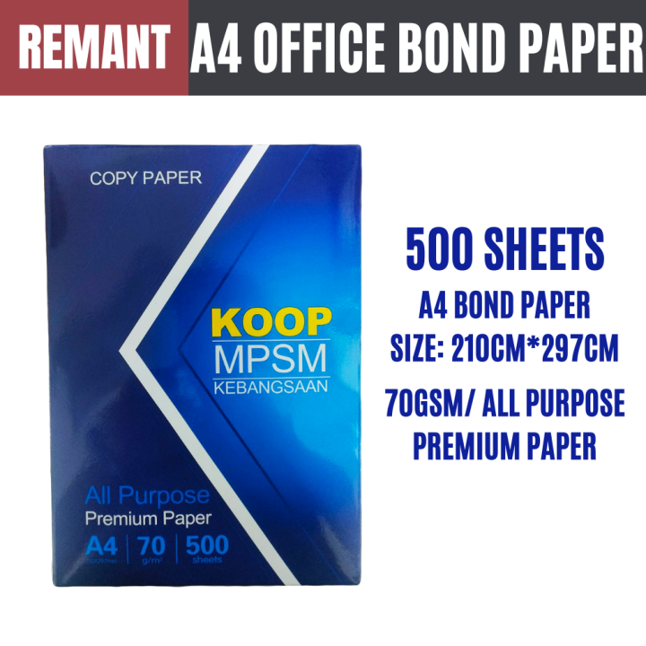 A4 Size Paper 70gsm 500 Sheets Price Bond Paper A4 size 70gsm (500 sheets per Ream) | Lazada PH