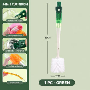 5-in-1 Bottle Cup Cleaning Brush Set Straw Nipple Cleaner Berus Botol Cawan Serbaguna Boleh Tanggal Pasang Mudah Simpan