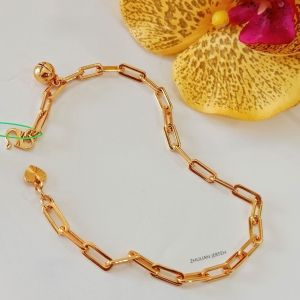 RANTAI KAKI Paper Clip Saduran Emas 24K Zhulian