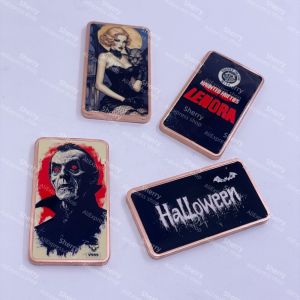 【discount store】1Oz Halloween Copper Bar Haunted Hotties Lenora Vampire Cat .999 Fine Copper Colorized Bar Collectible Commemorative Coin Gift