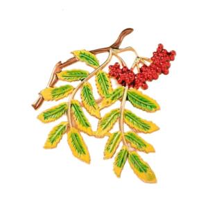 Elegant Enamel Fall Leaf Brooch with Retro Charm Suitable for Parties Commuting and Enhancing Personal Style