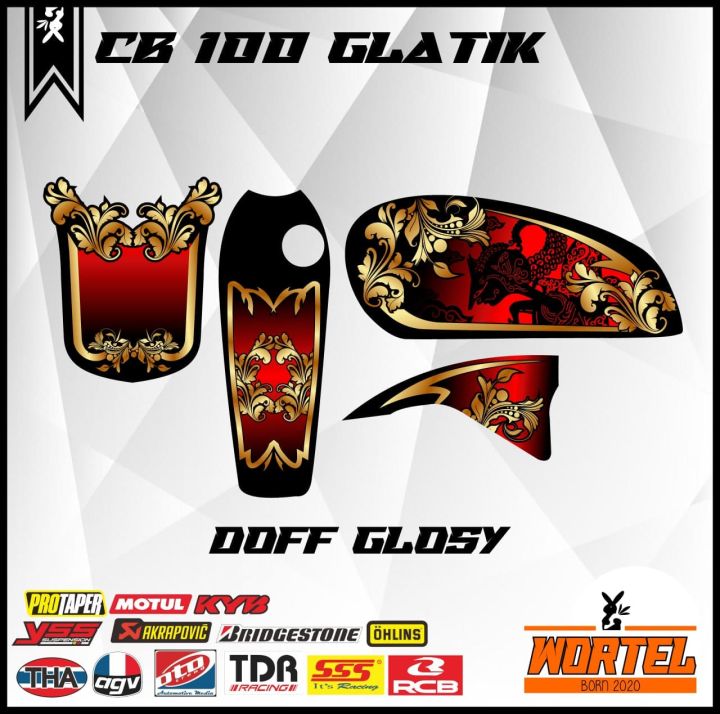 Striping CB 100-Sticker Lis Decal Motor CB 100 Glatik Batik Simpel ...