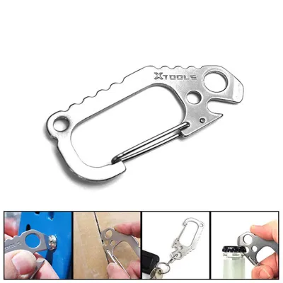【FURONGHUA】[Soccerhouse] Multifunction Carabiner Screwdriver Bottle Opener D-Ring Keychain Clip Hook Mountaineering Climbing Buckle