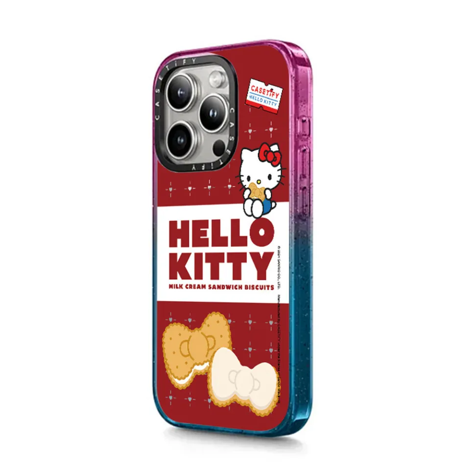 iPhoneアクセサリー HELLO KITTY CASETiFY 50th Anniversary CASETiFY Hello Kitty 50th Anniversary - Sticker Frame Case Black