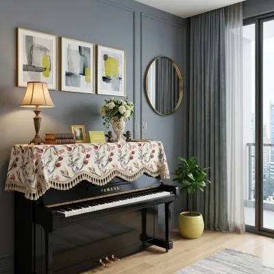 Khăn phủ đàn piano cơ đàn piano điện tử 88 phím sang trọng cổ điển trang trí giáng sinh noel năm mới Tết sinh nhật