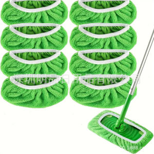 SEA JJT Mop Cover-Reusable Micro Fiber Flat Mop Cover Strong Elastic Fit Wet and Dry Cleaning Cloth