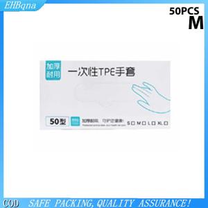 COD 50 100Pcs Cao Su Miễn Phí Găng Tay TPE Găng Tay Dùng Một Lần Trong Suốt Không Trượt Axit Làm Việc An Toàn Thực Phẩm Cấp Hộ Gia Đình Làm Sạch Găng Tay