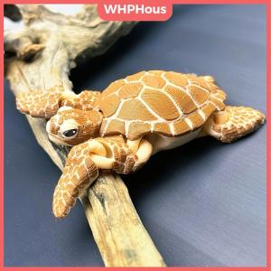 WP💓💛💖 3D Printed Articulated Turtle Figurine Indoor And Outdoor Desktop Decoration Aquarium Landscaping Decor