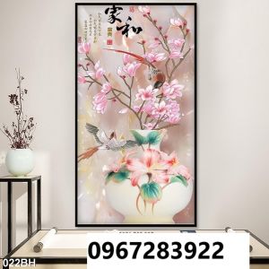 Tranh gạch 3d bình hoa