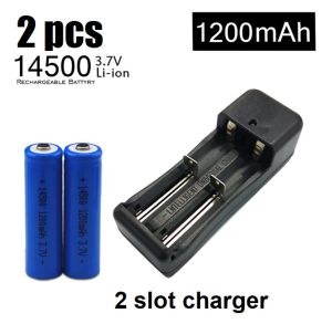 3.7V AA Rechargeable LI-ION Battery 14500 1200mAh LITHIUM Battery With 2 Slot Charger Combo