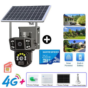 【Free 4G SIM Card】V380 PRO Solar CCTV Camera Connect Cellphone BUY 1 TAKE 1 Outdoor Waterproof HD Three Lens Surveillance No WIFI Needed Night Vision 360°PTZ Two-Way Audio IP Security Cameras