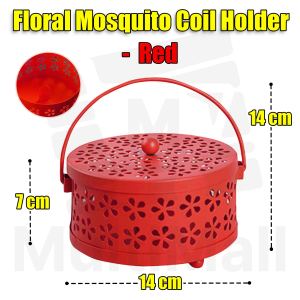 SALES Red Mosquito coil holder | Floral coil holder | Mosquito coil box | Mosquito coil case | Mosquito coil and holder | Mosquito coil holder portable | Outdoor mosquito coil holder case | Hollow coil holder