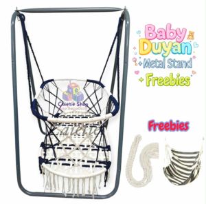 Duyan Baby Swing with Steel Frame Indoor & Outdoor Use Sturdy Metal Bracket Detachable Cradle | Portable Infant Hammock