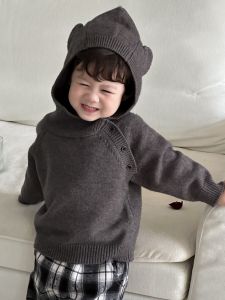 Childrens hooded sweater jacket 2025 Autumn and winter Korean-style childrens clothing baby clothes boys plaid pants set thick