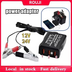Clip charger DC12V24 to 5V 3USB charging port 3A