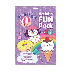 100% Cute Activity Book Fun Pack With Colour Pencils & 50+ Stickers For Kids