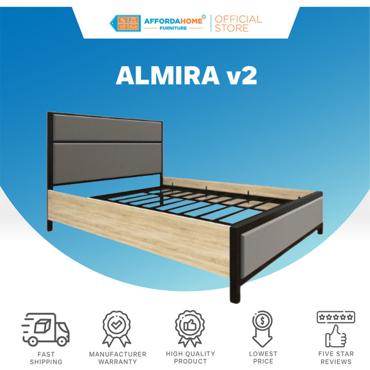 ALMIRA(V2) WOOD & METAL BED FRAME Affordahome Furniture Lazada PH