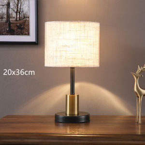 American Household Metal Table Lamp Energy-saving Bedroom Bedside Lamp LED Study Desk Lamp Fixtures Modern Simple Home Living room Decoration -UK Plug