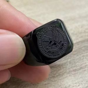 High Polished Vacuum Engraved Pure Stainless Steel Kuya Eagles Ring Size 6-13