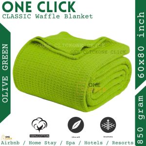Queen Blanket Selimut Viral Thermal Waffle Hospital 100% Cotton Blanket | (70 X 90) inches Grey Blanket Lightweight Homestay