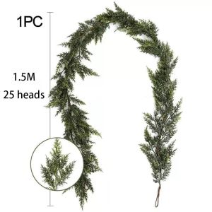 SIERWU 1.8/2.7m Artificial Norfolk Pine Garlands Green Wall Hanging Christmas Pine Wreath Creative PE simulation plant Festival Ornament