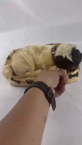 Thực Tế Ngủ Sang Trọng Thở Con Chó Động Vật Đồ Chơi Với Mat Đồ chơi nhồi bông đồ chơi tương tác cho thú cưng Con Chó Con búp bê cho trẻ em Người Lớn