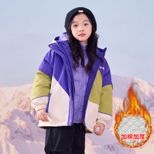 Girls Three-in-One Shell Jacket Detachable down Feather Liner Coat for Middle and Big Children 90 White Duck down Winter Clothes down Jacket Tide ♢X1123