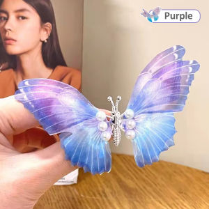 1 Pcs /Set Colorful Butterfly Hairpin Butterfly Hair Clip For WomenGirls Sweet Elegant Clips Side Bang Clip Hair Accessories Cute Vivid Butterfly Hairclips
