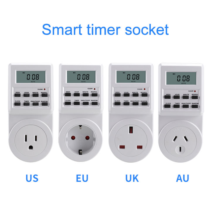 Eu Uk Au Plug Digital Weekly Programmable Electrical Wall Plug-In Power ...